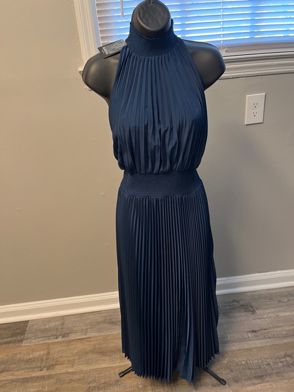 Elegant Navy Blue,from Marina Pleated Dress